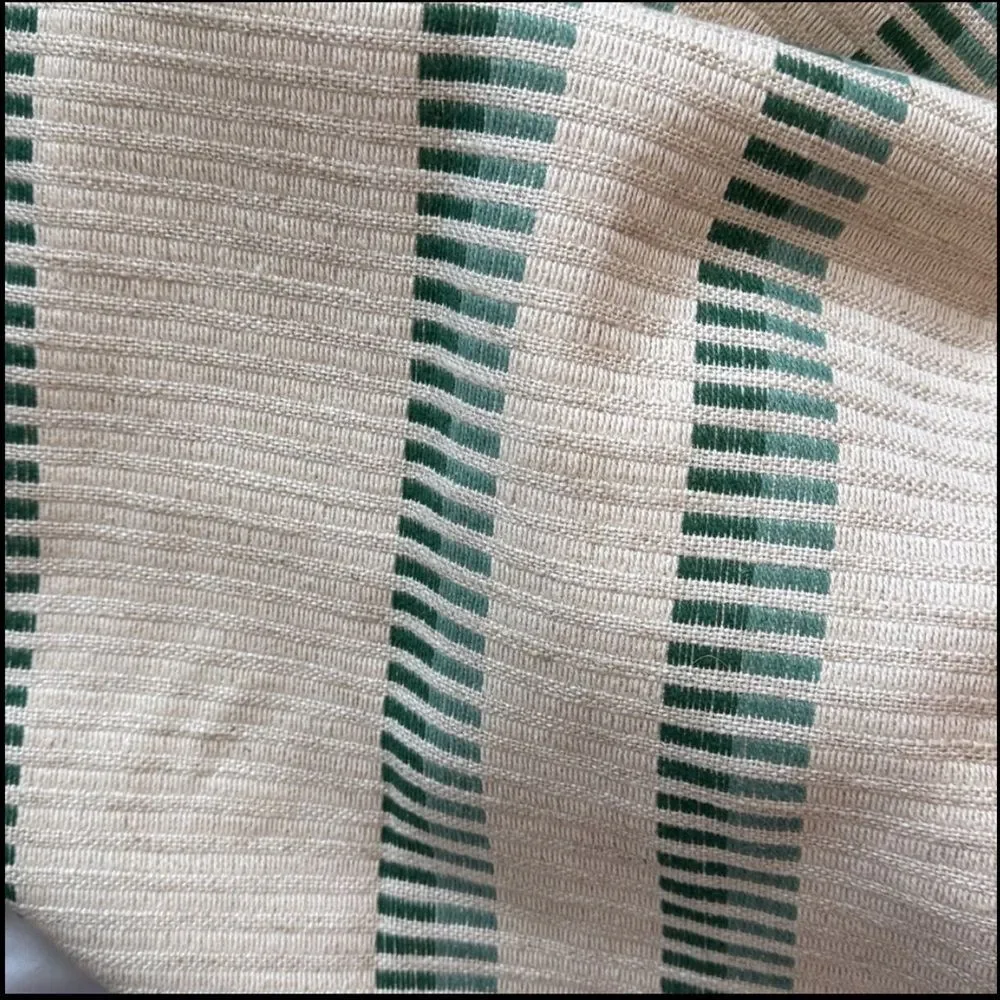 New Anthropologie Pieced Stripe Cotton Blend Woven Blackout Curtains  Set of two